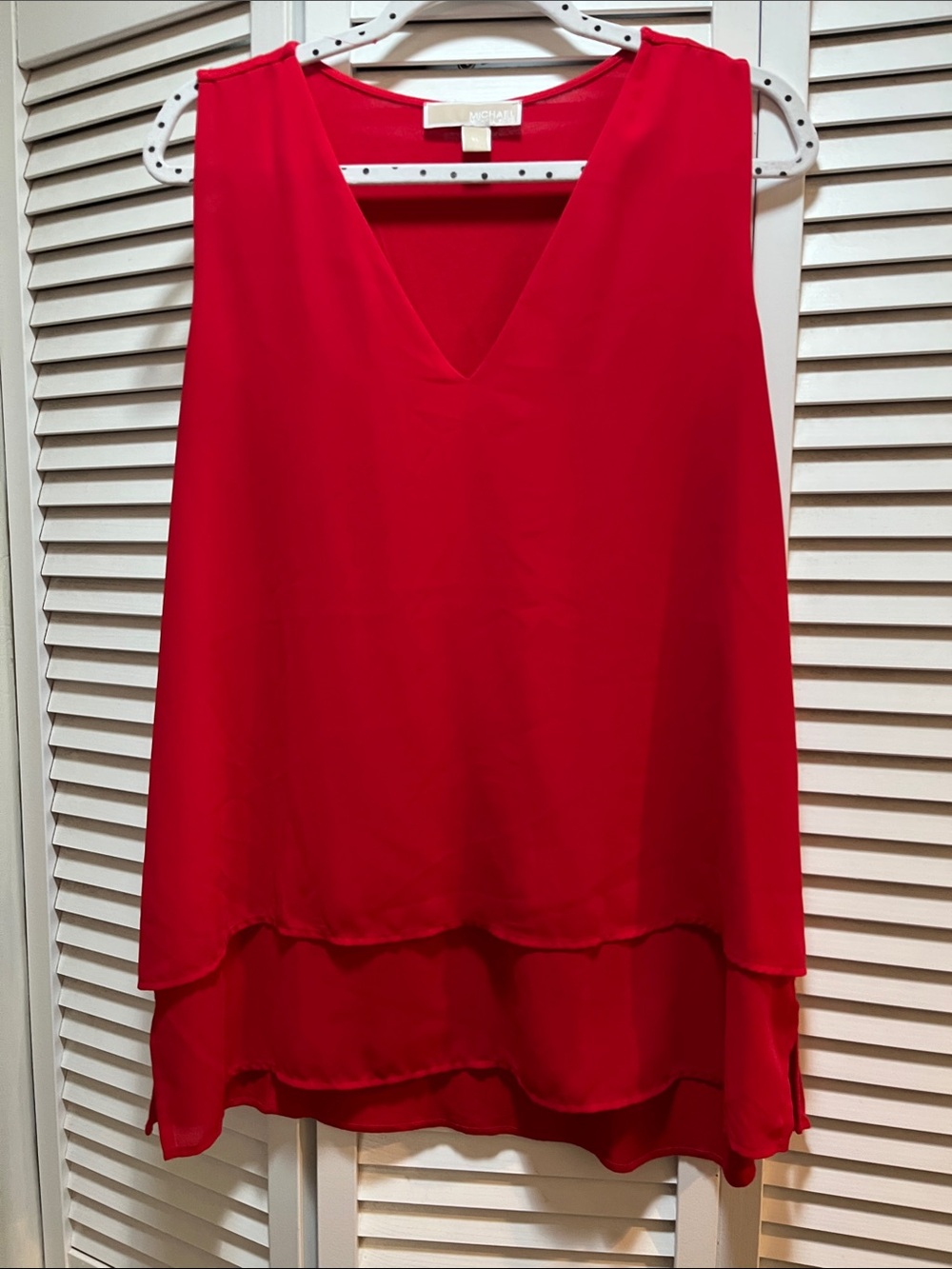 Michael Kors Bright Red Scoop Neck Tee